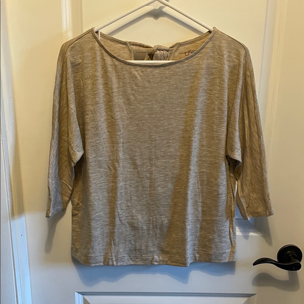 LOFT Beige Long Sleeve Top